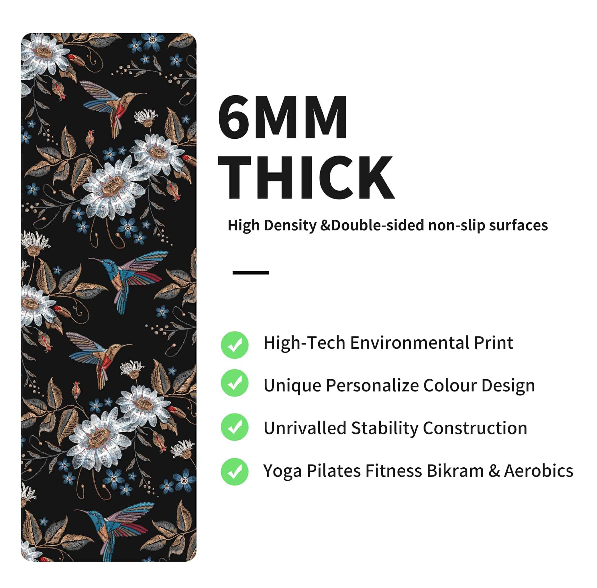 Tapete de Yoga nuveti Estampado Extra Grueso TPE -Bird - Imagen 5