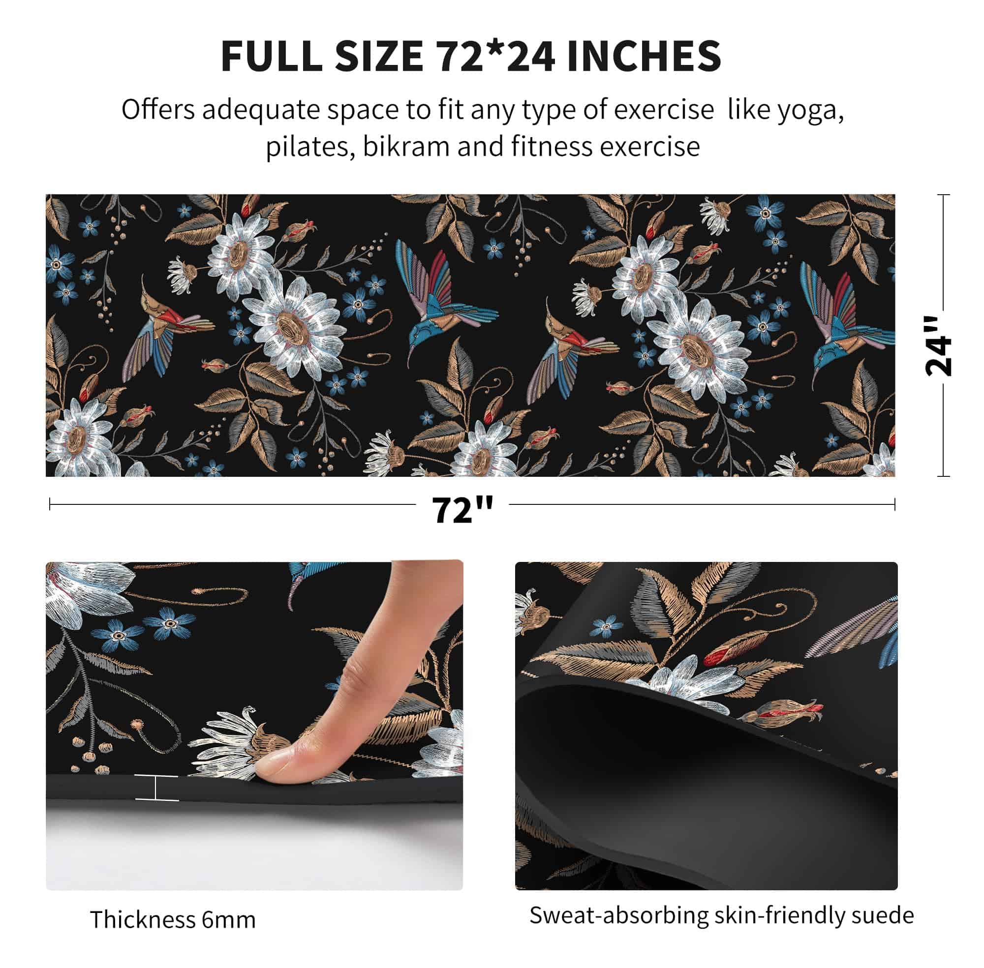 Tapete de Yoga nuveti Estampado Extra Grueso TPE -Bird - Imagen 4