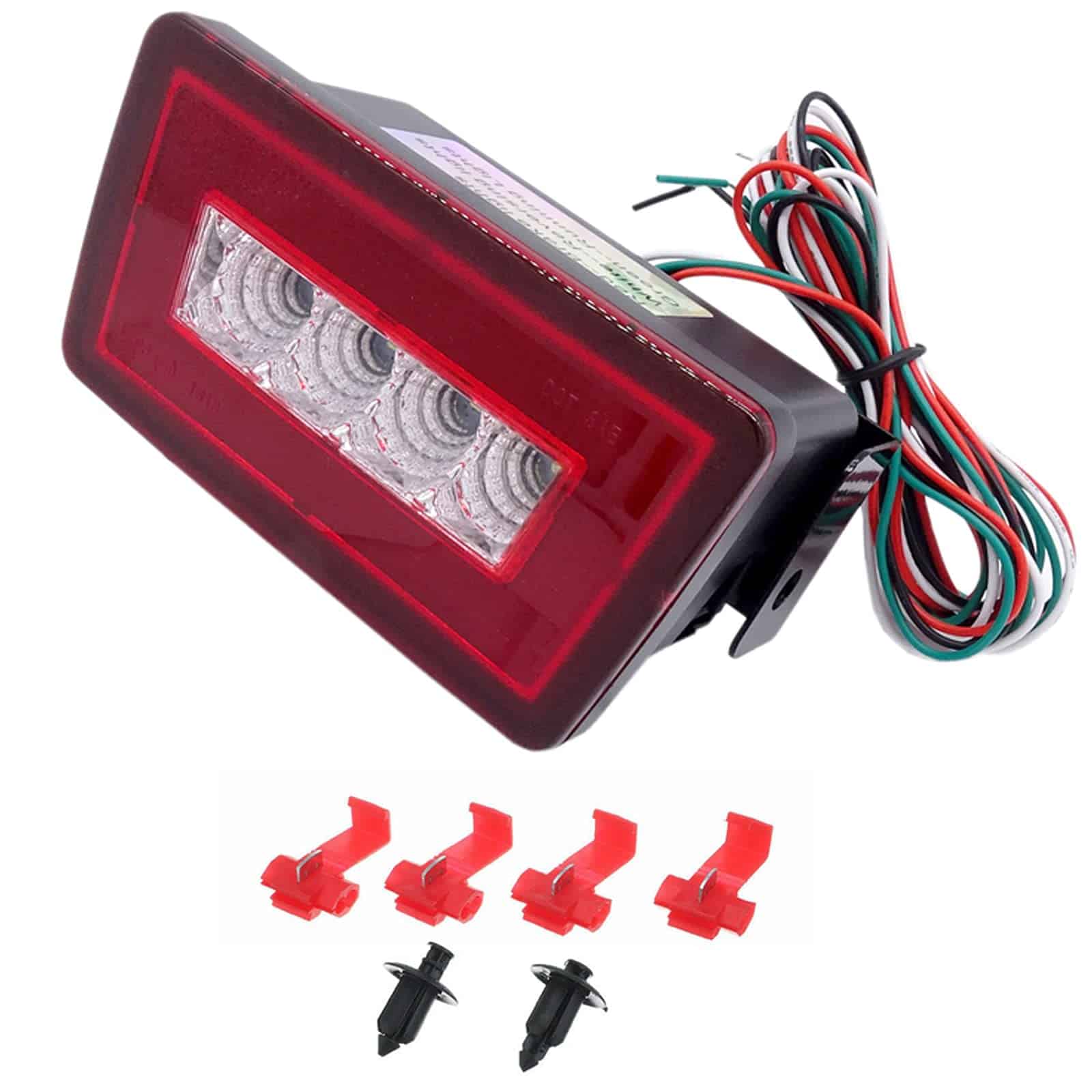 Jinfili 3 en 1 Luz de Niebla LED de Lente Roja Lámpara de