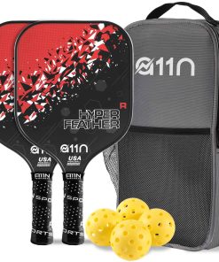 Set de 2 paletas de pickleball A11N -Negro/Rojo