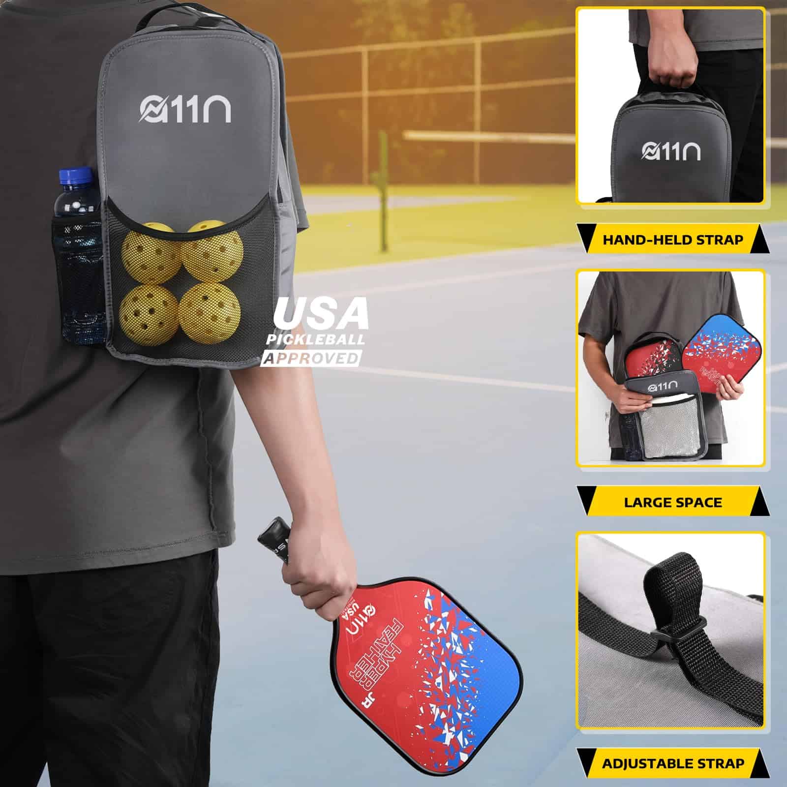 Set de 2 paletas de pickleball A11N -Azul/Rojo - Imagen 7
