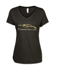 Playera C8 Corvette Ladies Corvette Racing Gesture - Negra