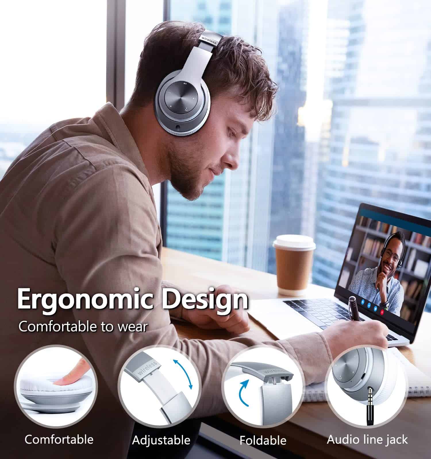 Audífonos Inalámbricos Bluetooth, 60 Horas de Reproducción - Imagen 4