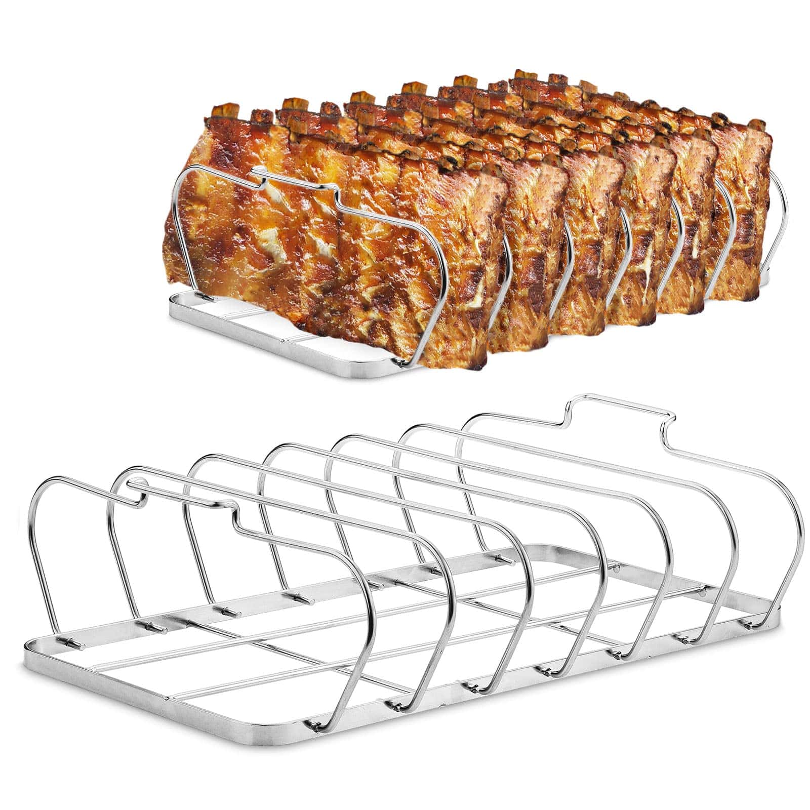 Rack de Costillas Grande para Asar - 6 Ranuras para