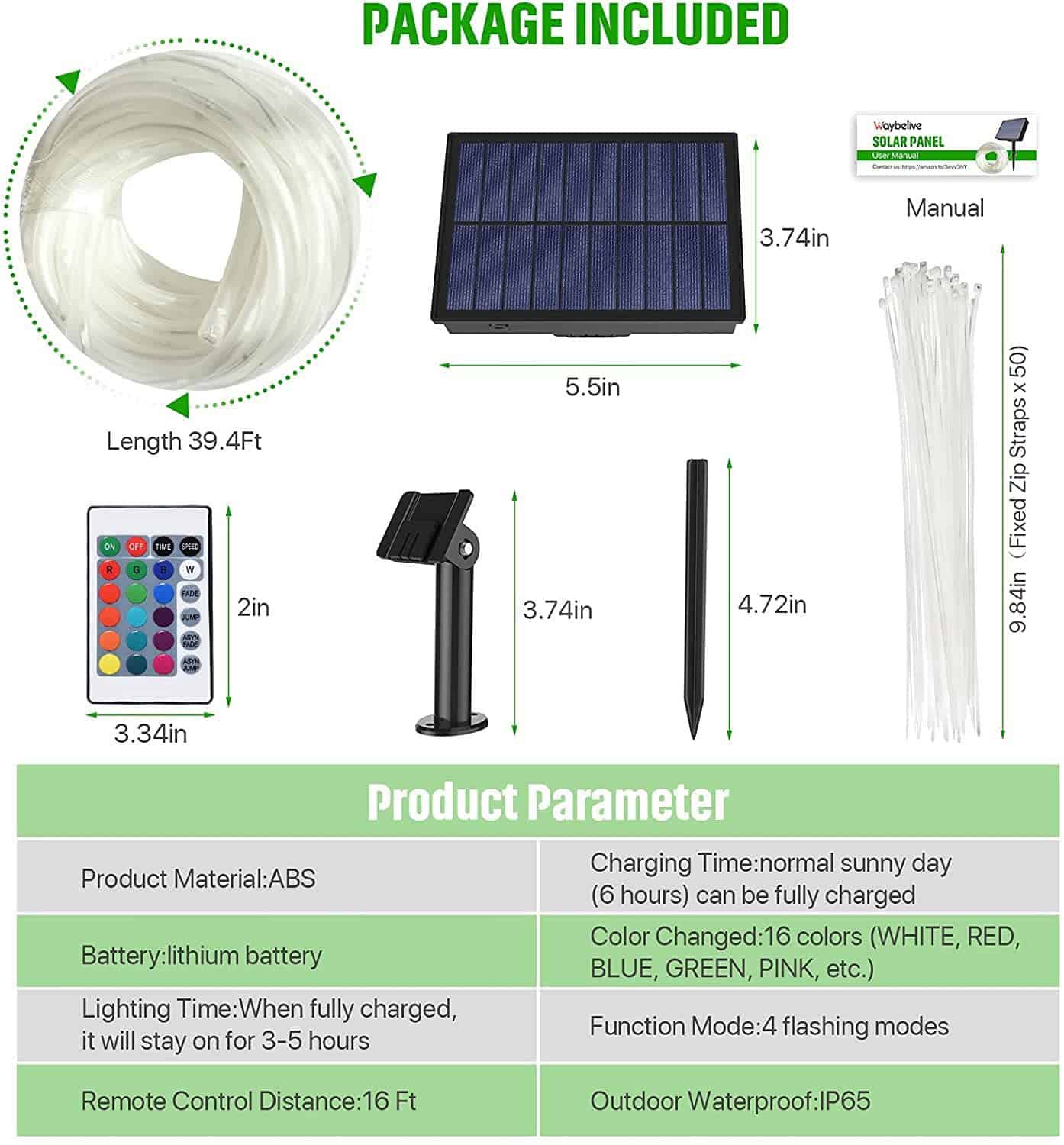 Luces de LED para Cama Elástica con Panel Solar y Control - Imagen 6