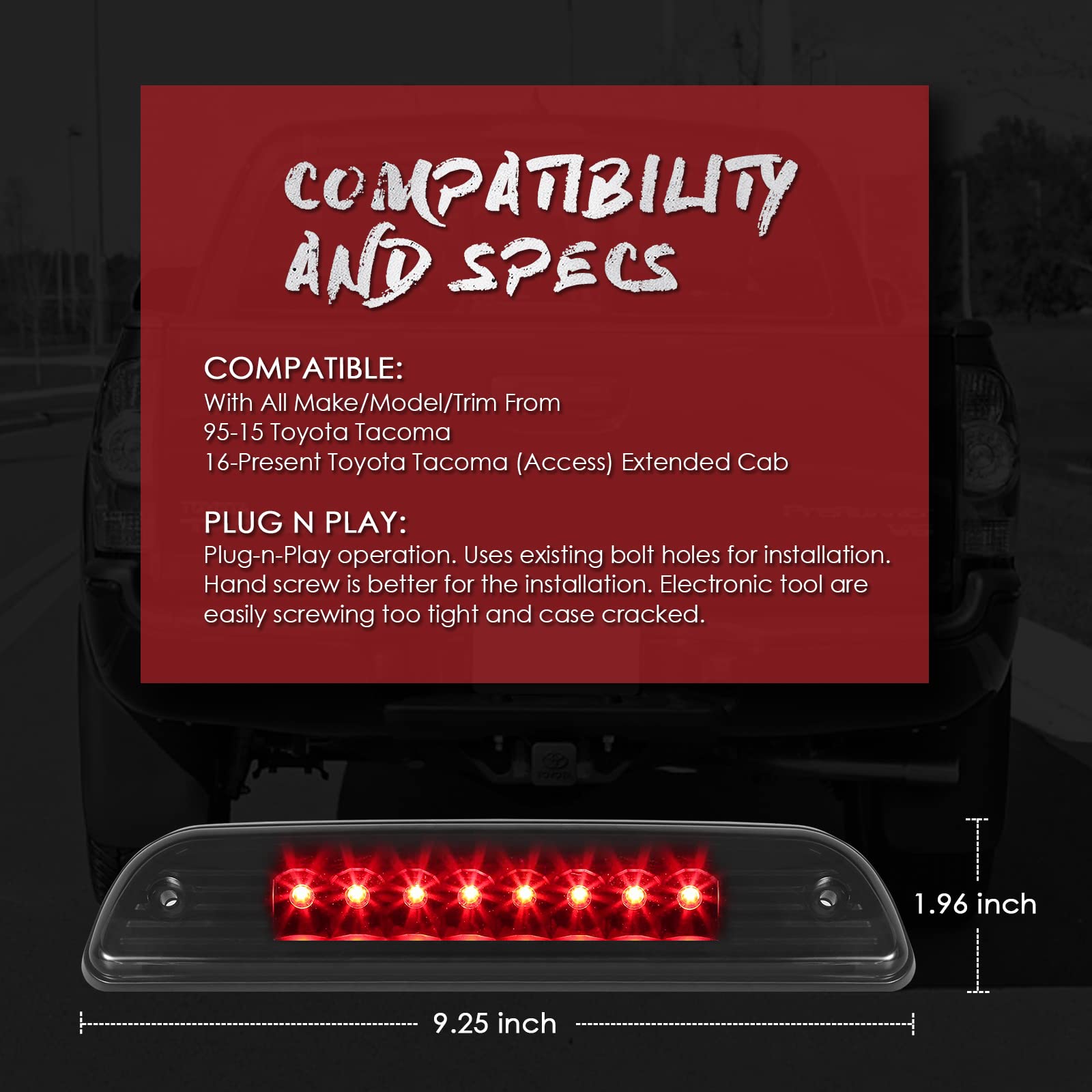 3rd Stop Brake Lights Para 1995 1996 1997 1998 1999 2000 - Imagen 7