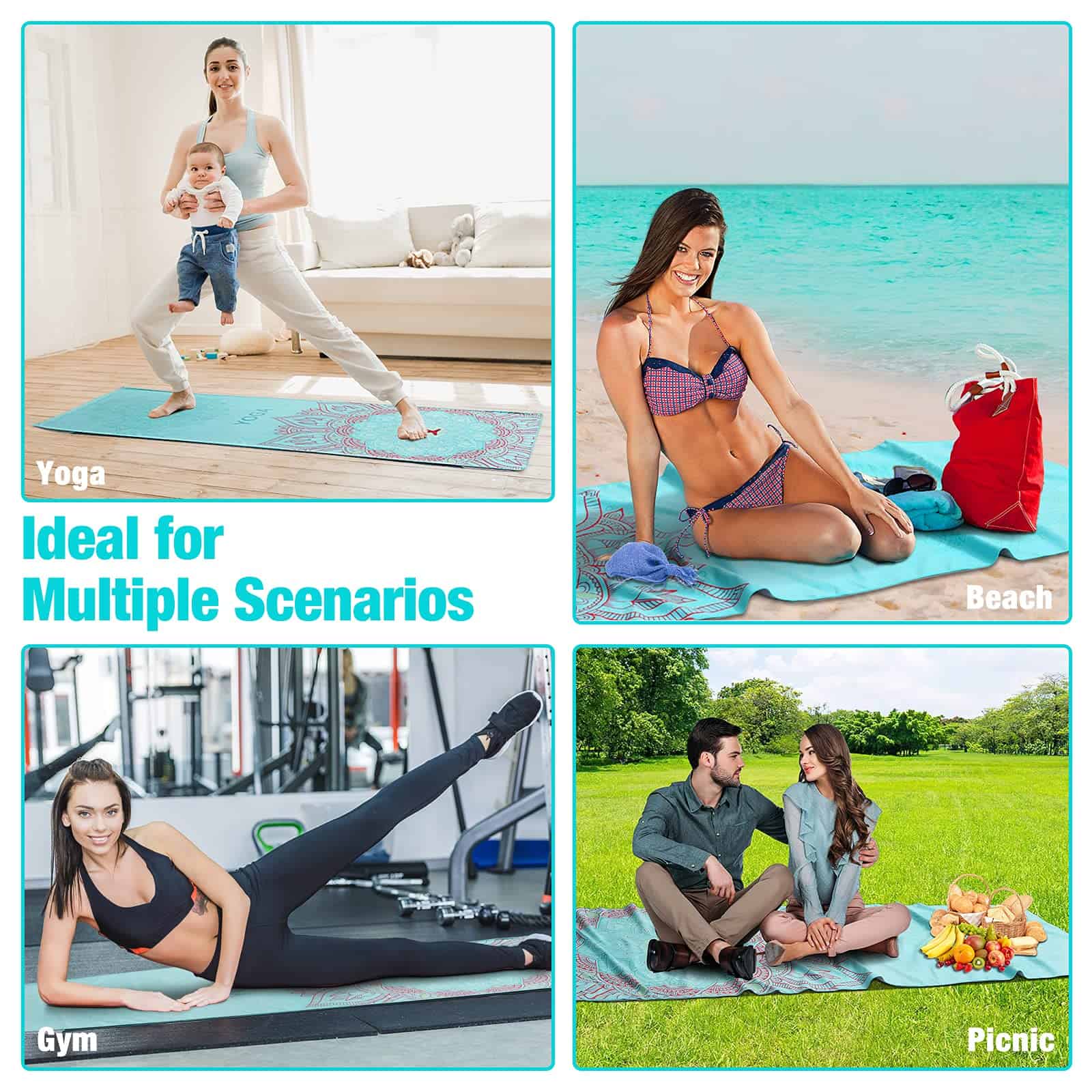 Toalla de Yoga MoKo, Antideslizante para Colchoneta de Yoga - Imagen 5