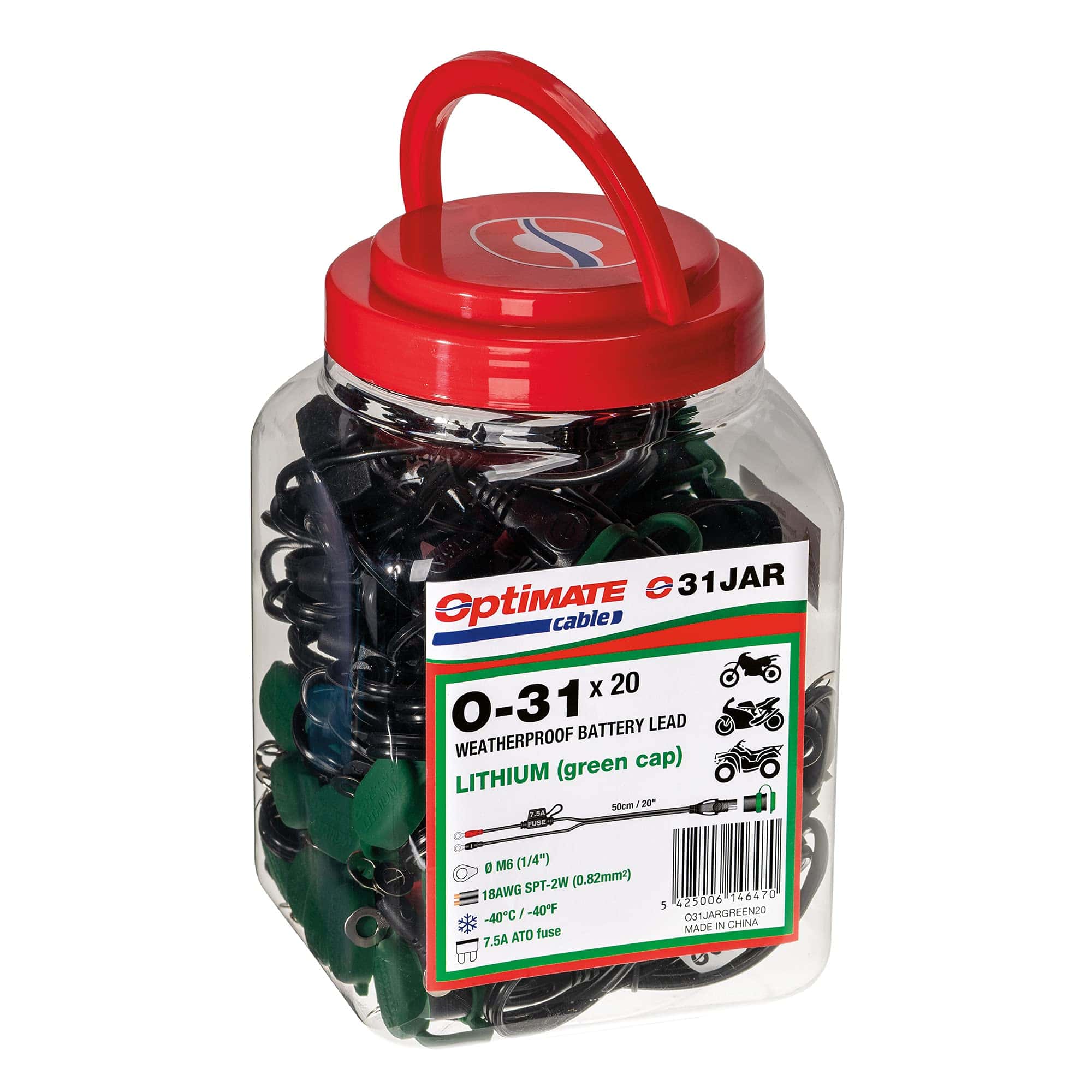 Tecmate Optimate O-31 JAR, Cable de batería a prueba de