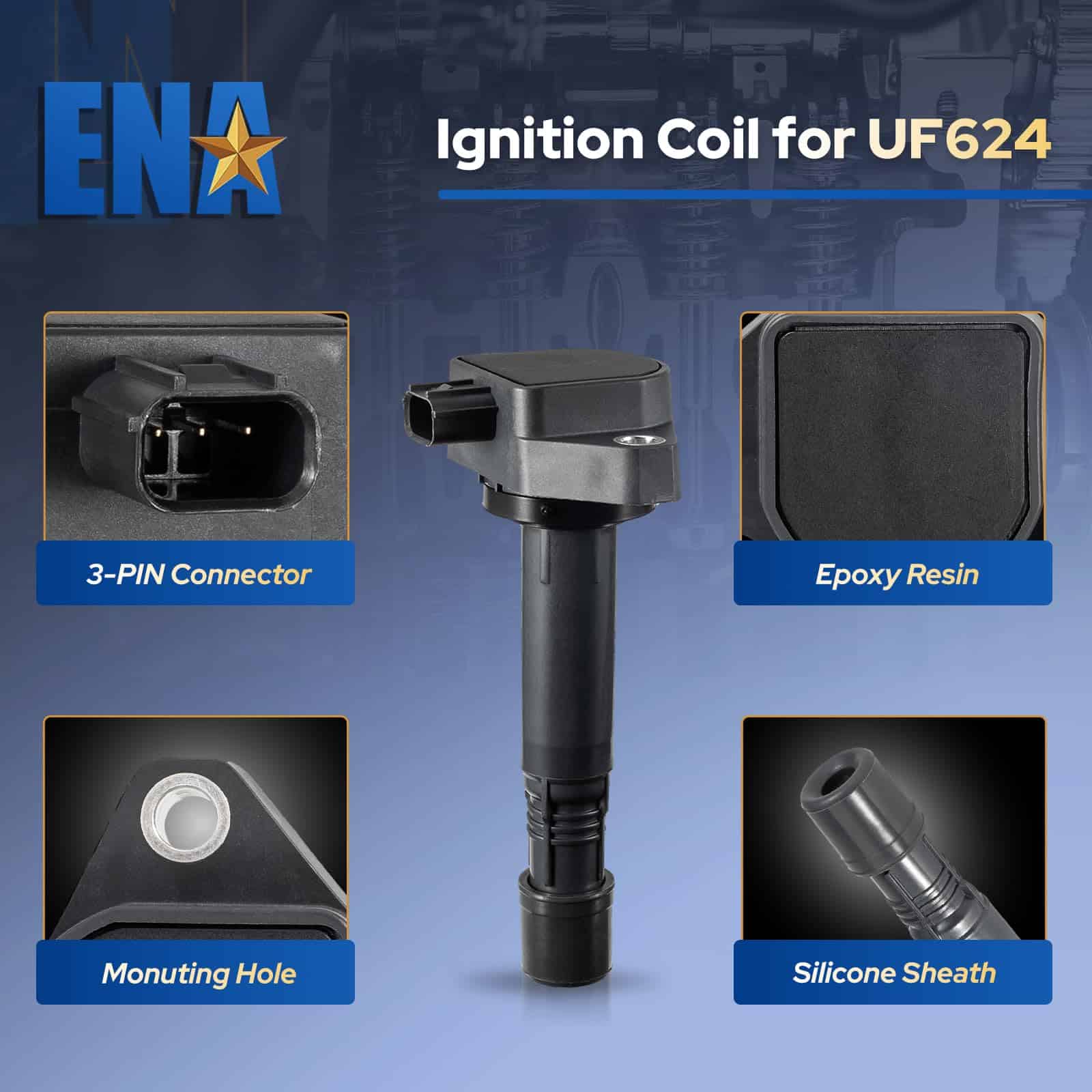 Conjunto de 6 UF624 Bobina de Encendido y 93175 Bujía de - Imagen 5