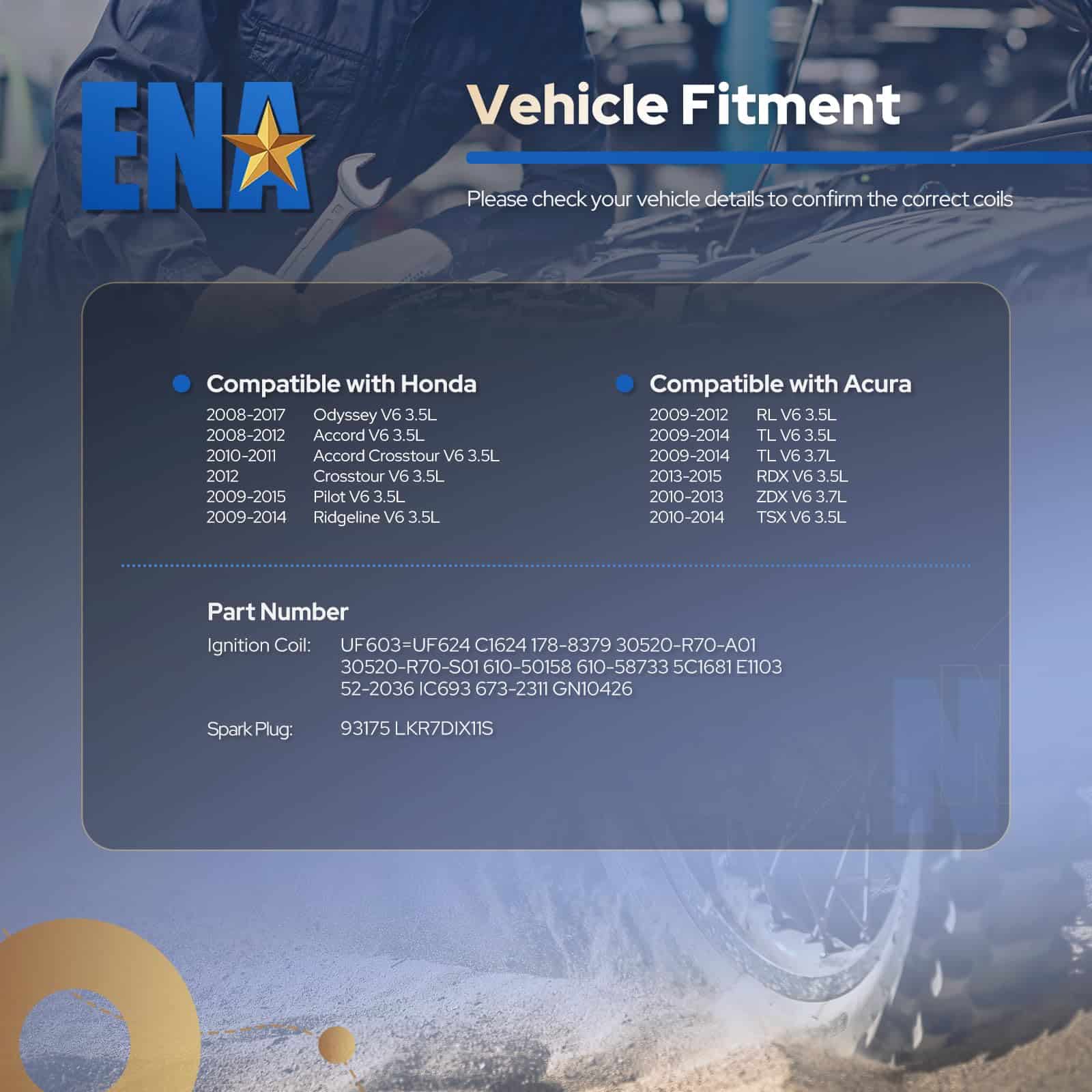 Conjunto de 6 UF624 Bobina de Encendido y 93175 Bujía de - Imagen 8