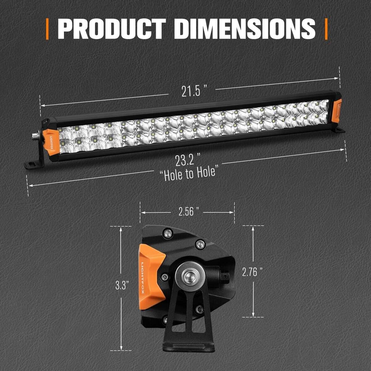 Barra de luz LED LIGHTFOX de 20 pulgadas de doble fila 120W - Imagen 3