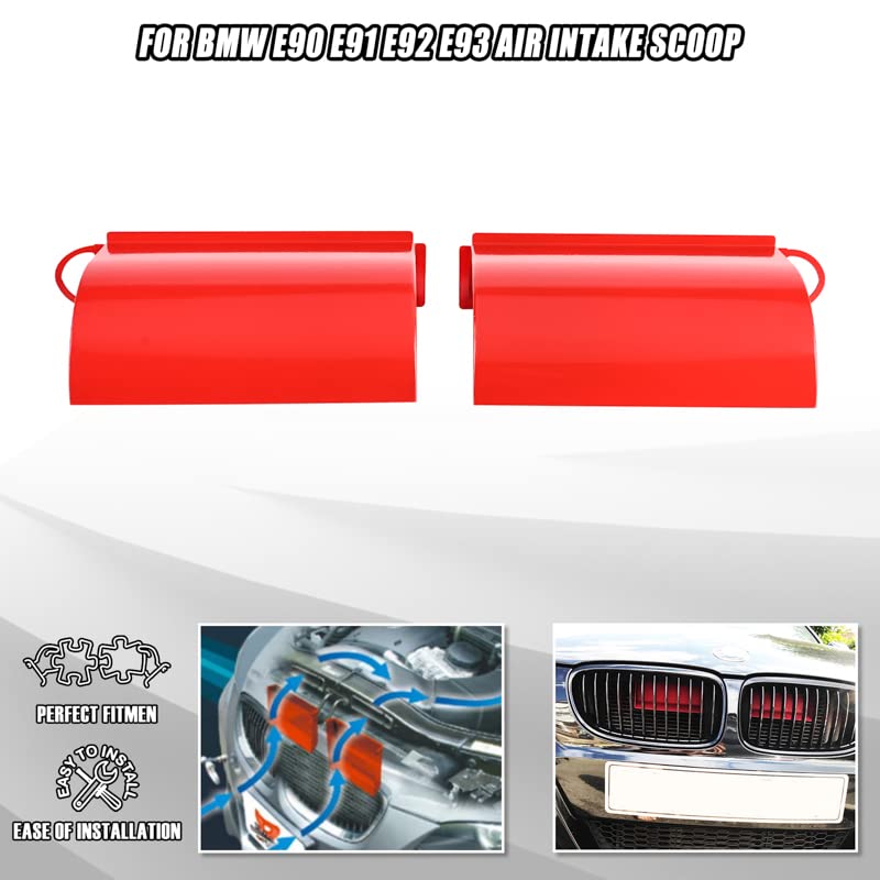 BILLFARO 2Pcs Red Dynamic Cold Air Intake Scoop, Kit de - Imagen 7