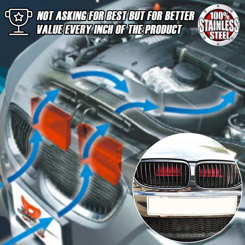 BILLFARO 2Pcs Red Dynamic Cold Air Intake Scoop, Kit de - Imagen 4