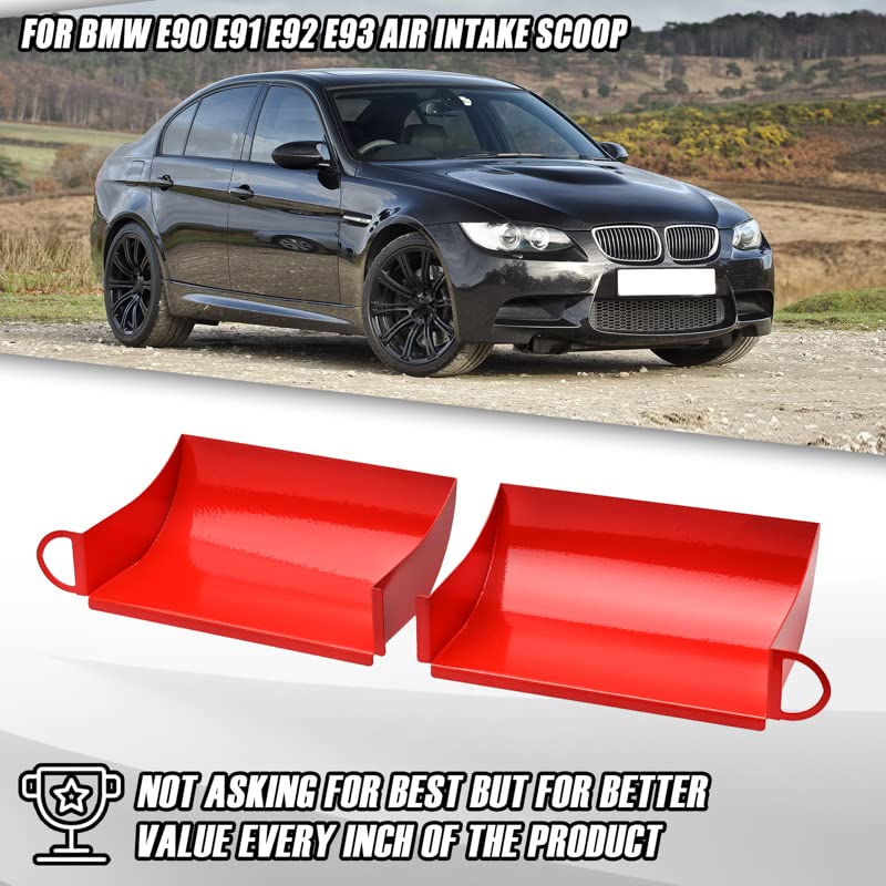 BILLFARO 2Pcs Red Dynamic Cold Air Intake Scoop, Kit de - Imagen 9