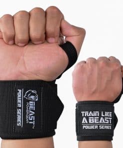 Beastpowergear Stiff Heavy Duty Wrist Wraps -Negro Sólido