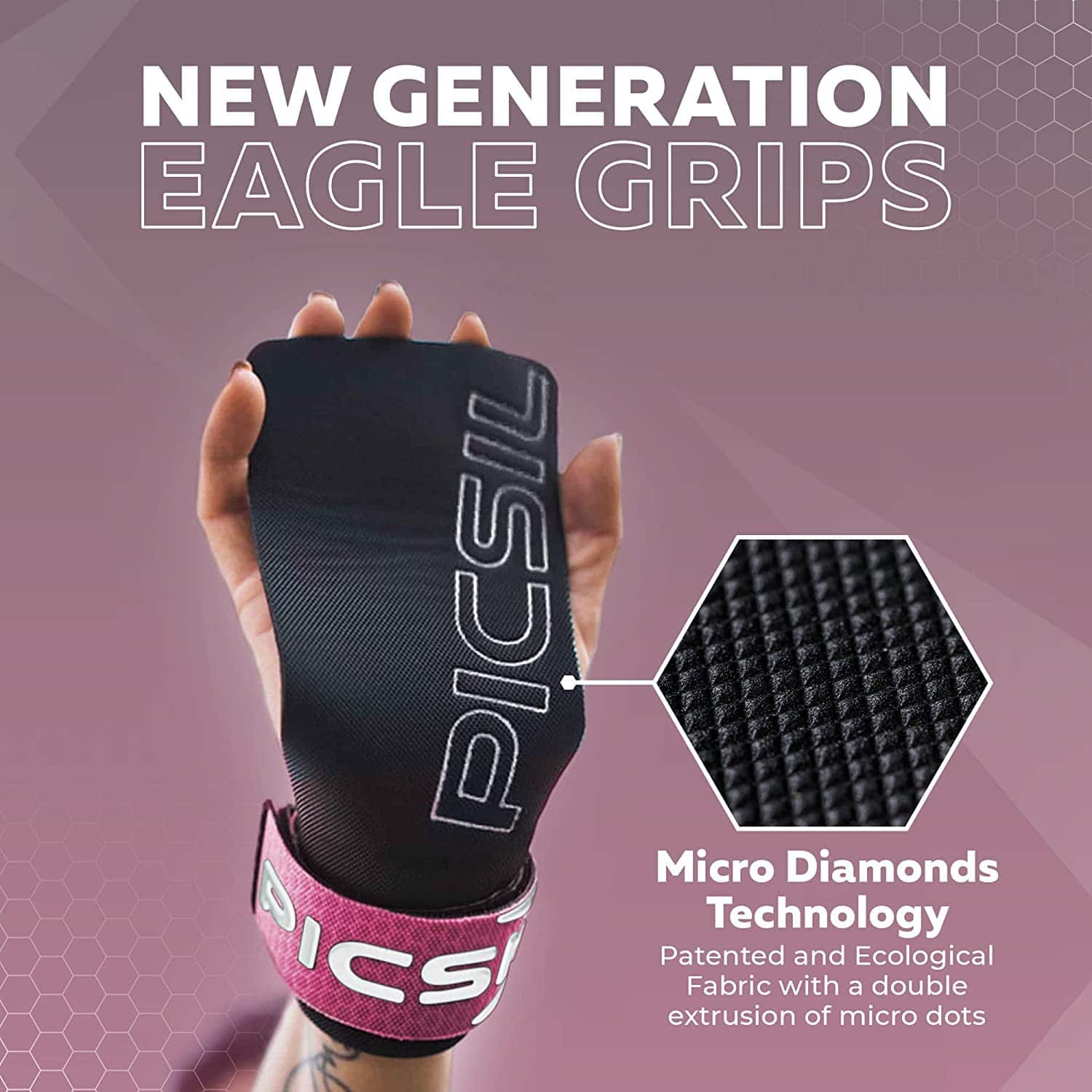 PICSIL Golden Eagle Hand Grips, Guantes de -Púrpura - Imagen 3