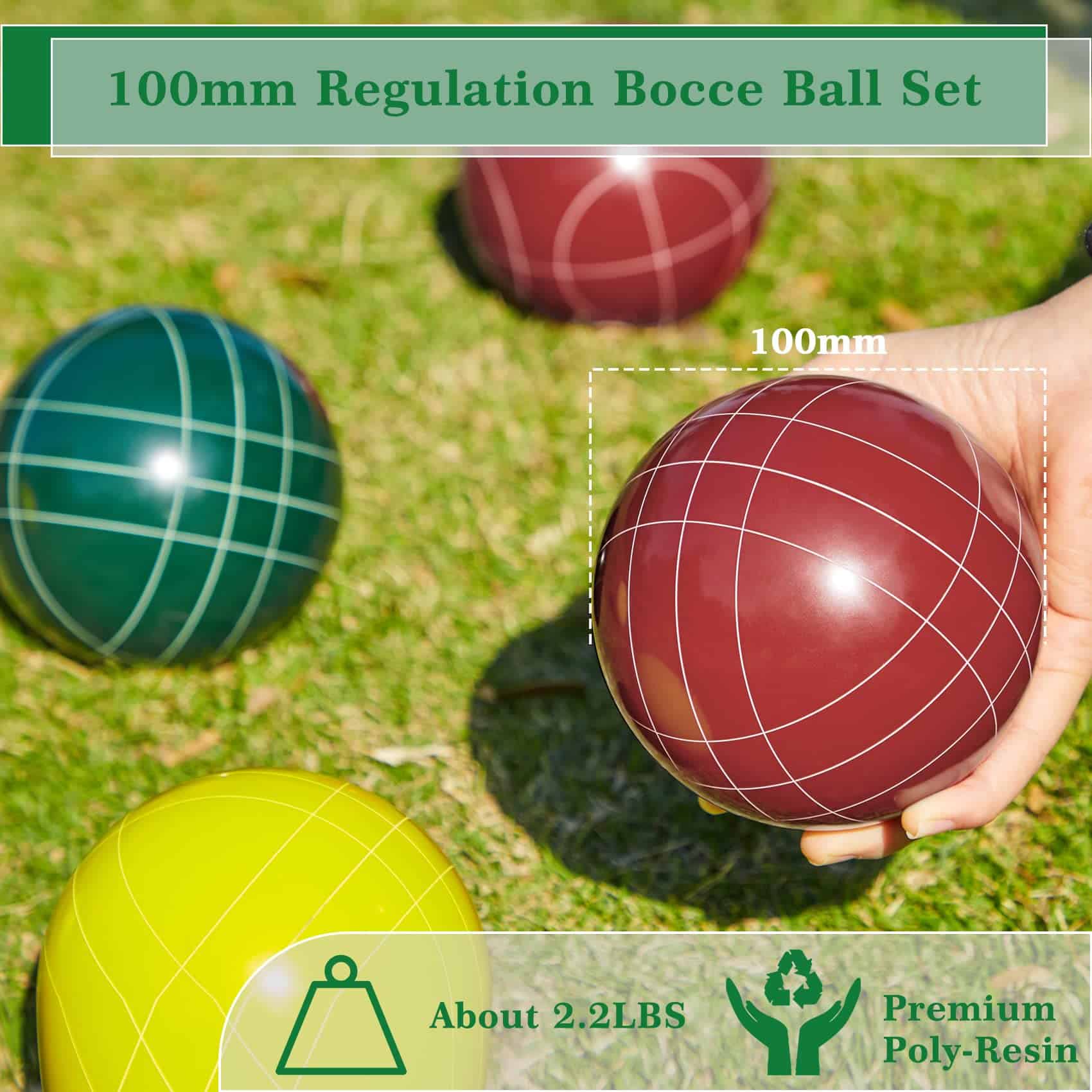 Juego de Bolas de Boliche Olsa de 100mm, Set de Bocce para - Imagen 3