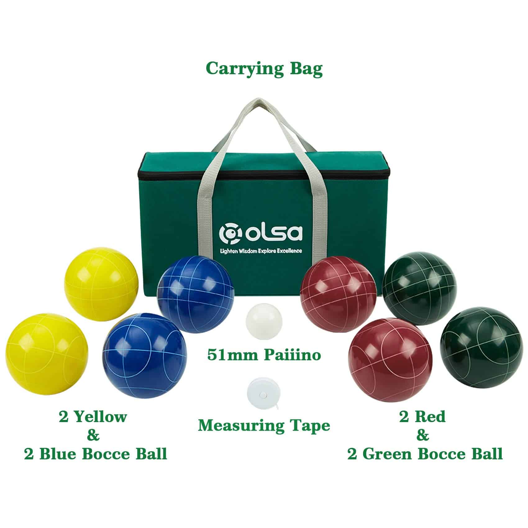 Juego de Bolas de Boliche Olsa de 100mm, Set de Bocce para - Imagen 8