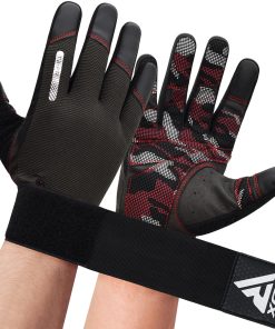Guantes de levantamiento de pesas RDX con -Rojo