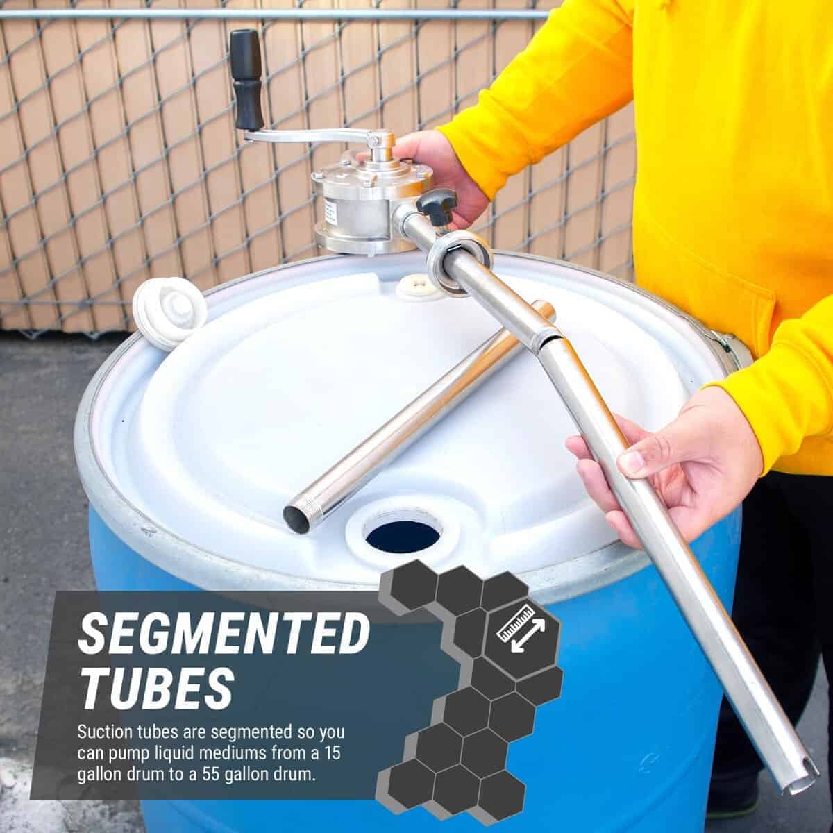 Bomba de Tambor de Acción Rotativa Manual - Acero - Imagen 5