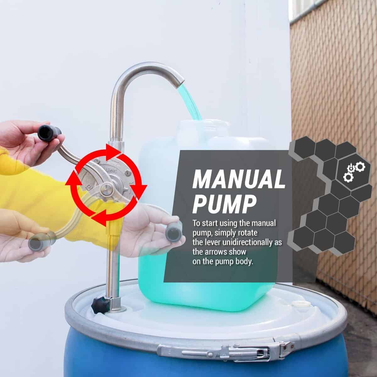 Bomba de Tambor de Acción Rotativa Manual - Acero - Imagen 3