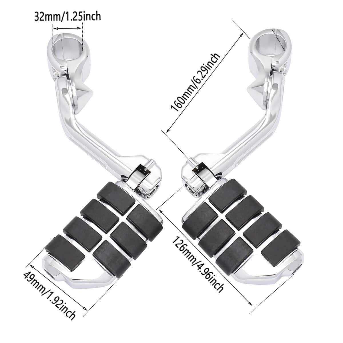 Juego de soportes de reposapiés de carretera largos y - Imagen 8