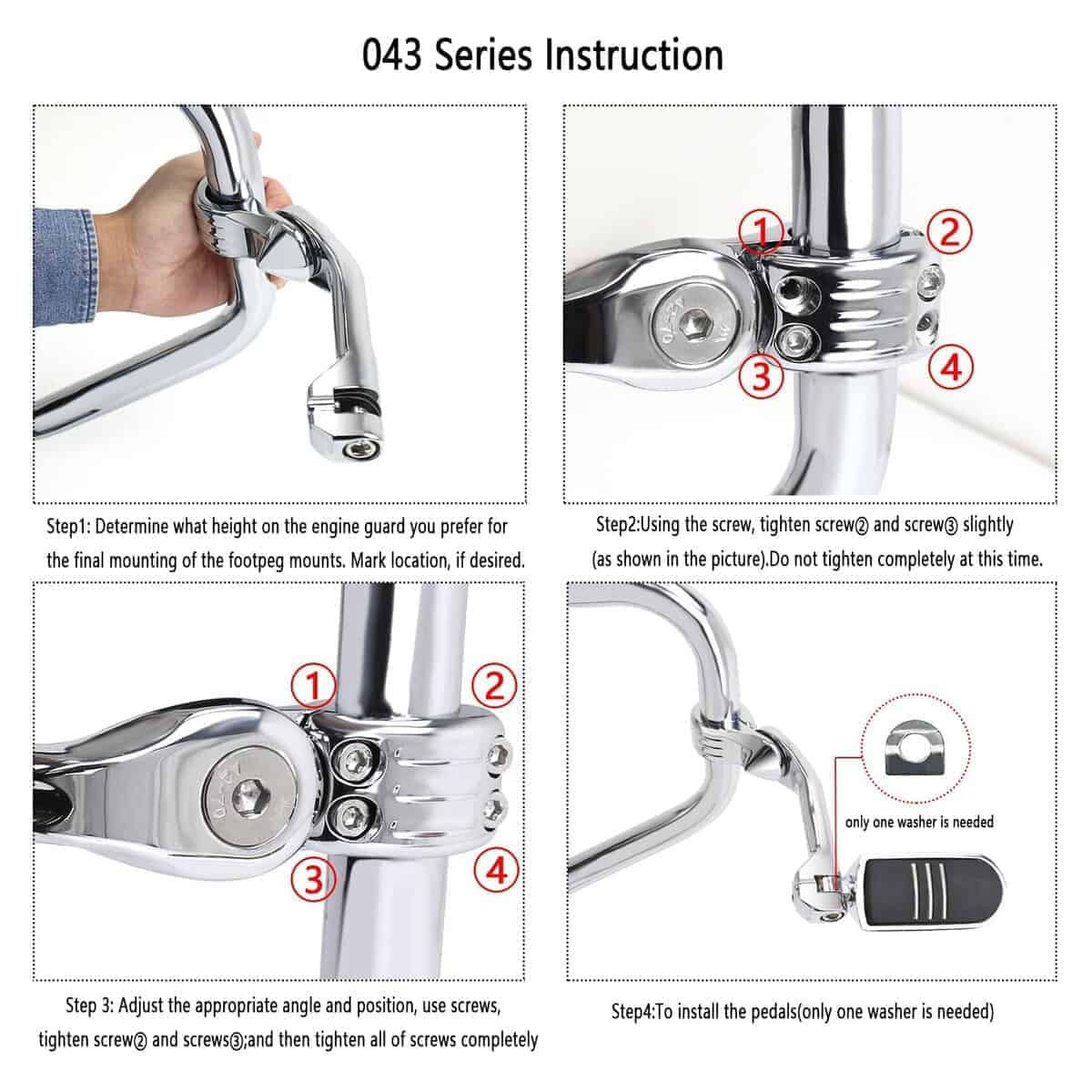 Juego de soportes de reposapiés de carretera largos y - Imagen 10