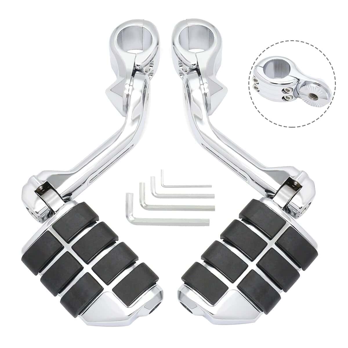 Juego de soportes de reposapiés de carretera largos y