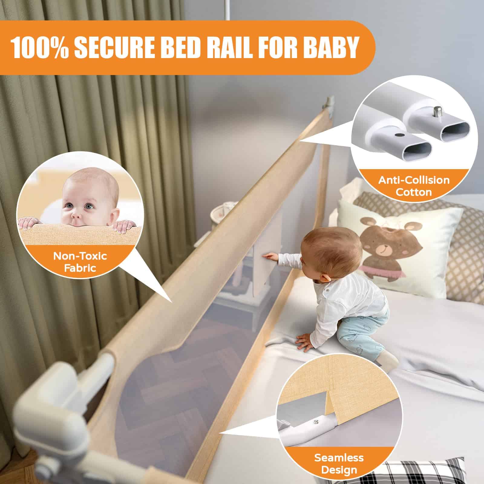 Barandillas de cama MagicFox para niños pequeños, Extra - Imagen 6