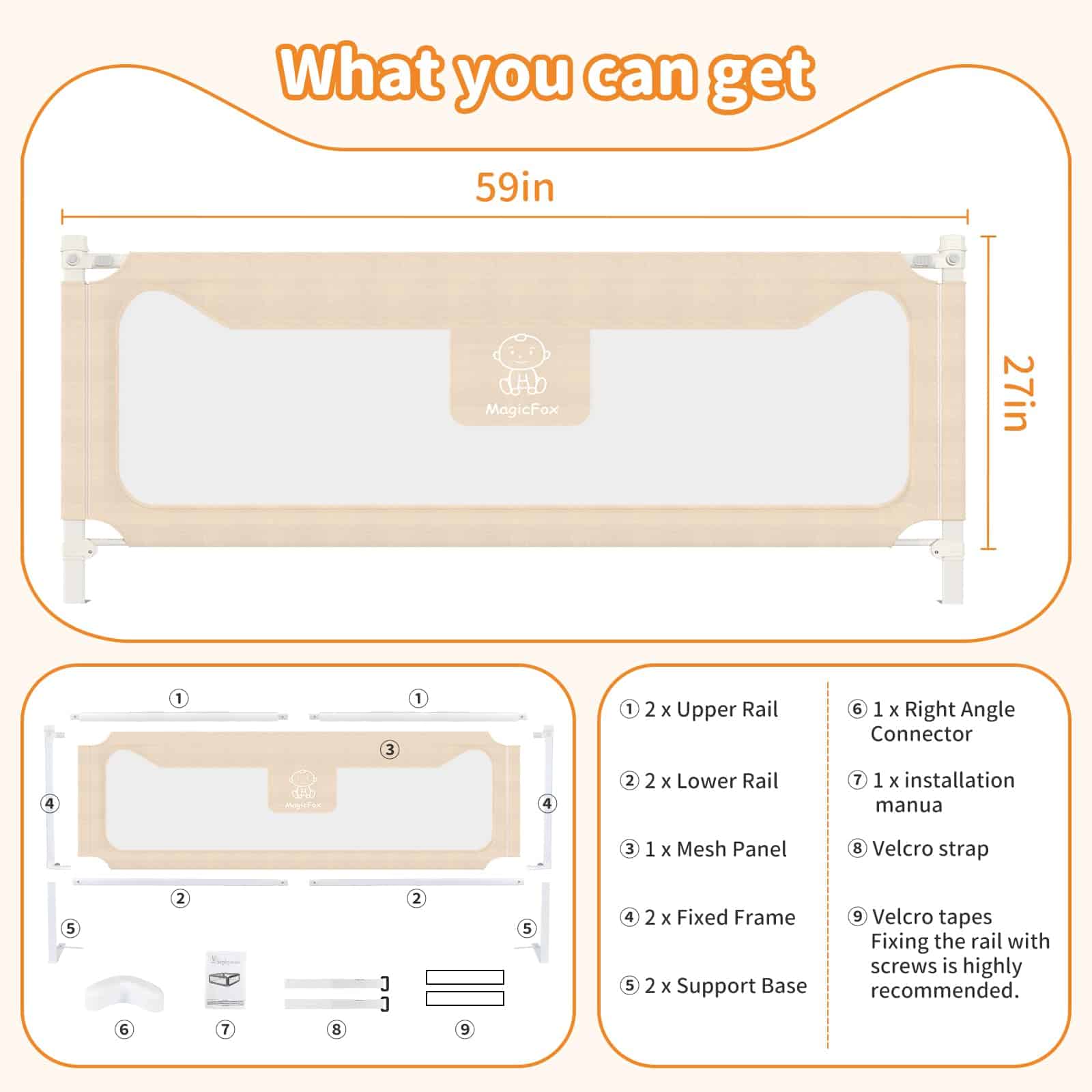 Barandillas de cama MagicFox para niños pequeños, Extra - Imagen 5