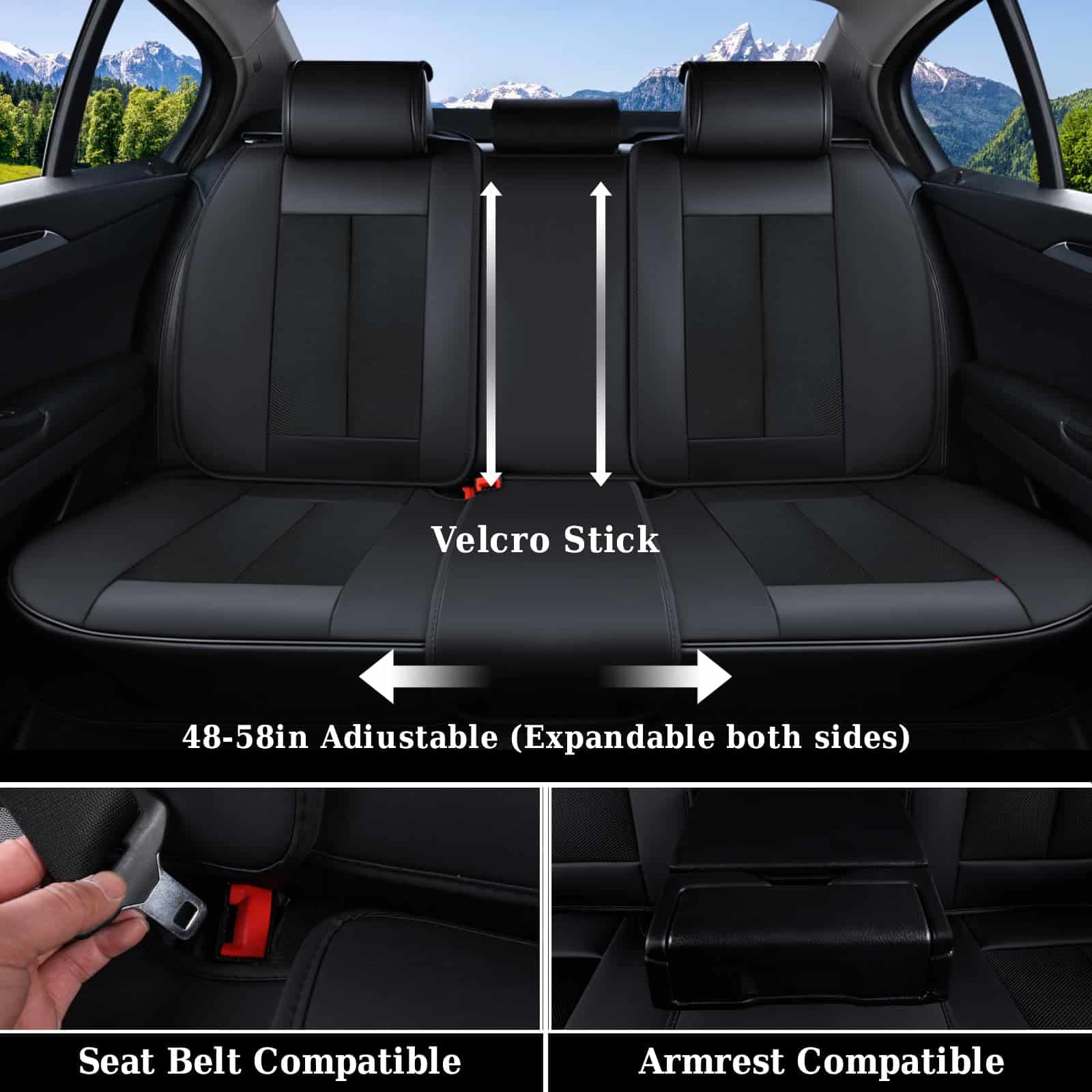 Cubierta para Asientos Delanteros y Traseros de 5 Piezas, - Imagen 4