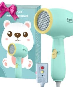 Secador de pelo para niños Feekaa, Bajo ruido, Calor suave