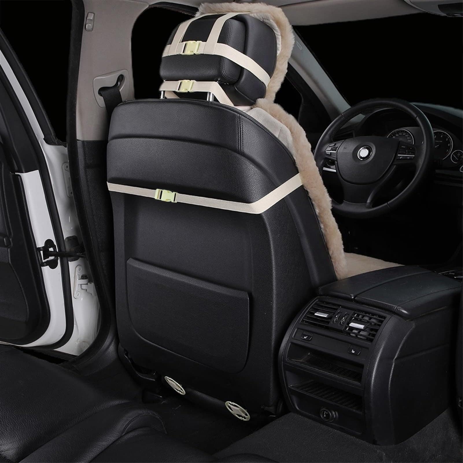 Fundas de Asiento de Piel de Oveja Genuina para Coches SUV - Imagen 3