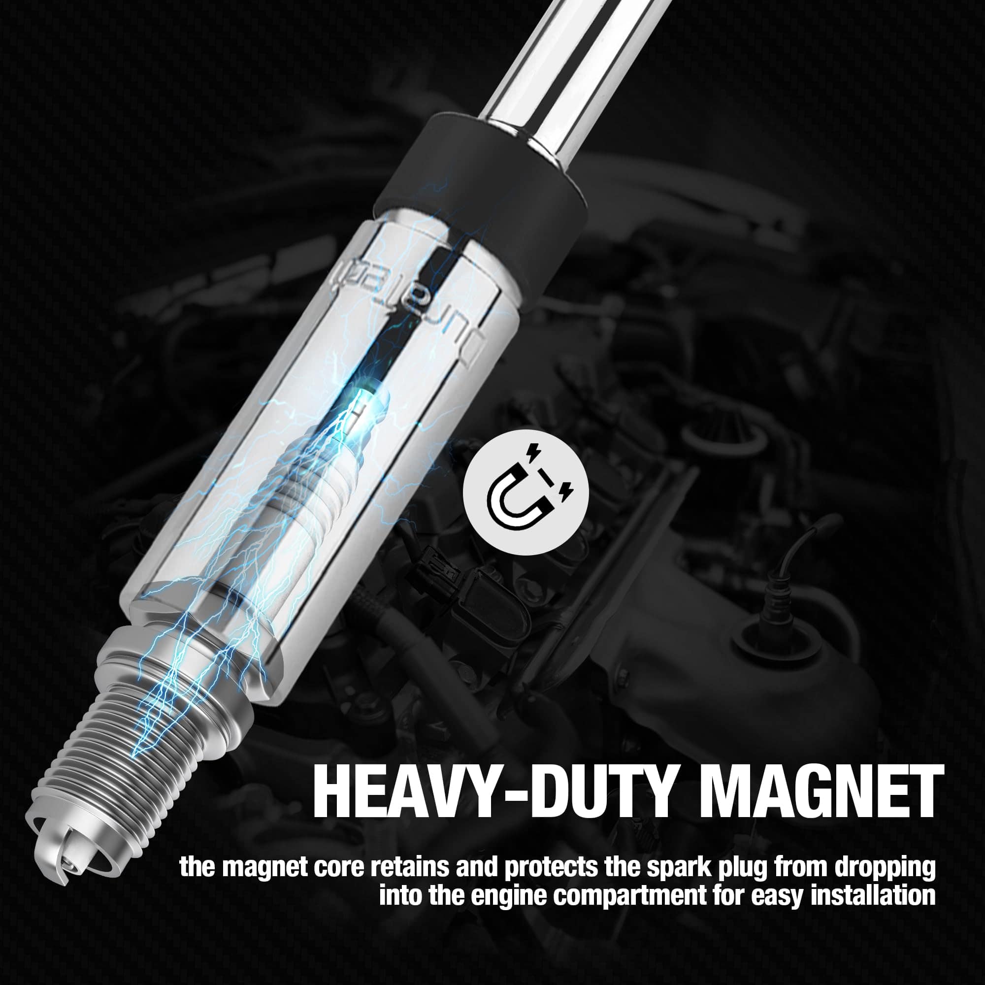 Juego de 5 llaves de vaso magnéticas giratorias DURATECH, - Imagen 6