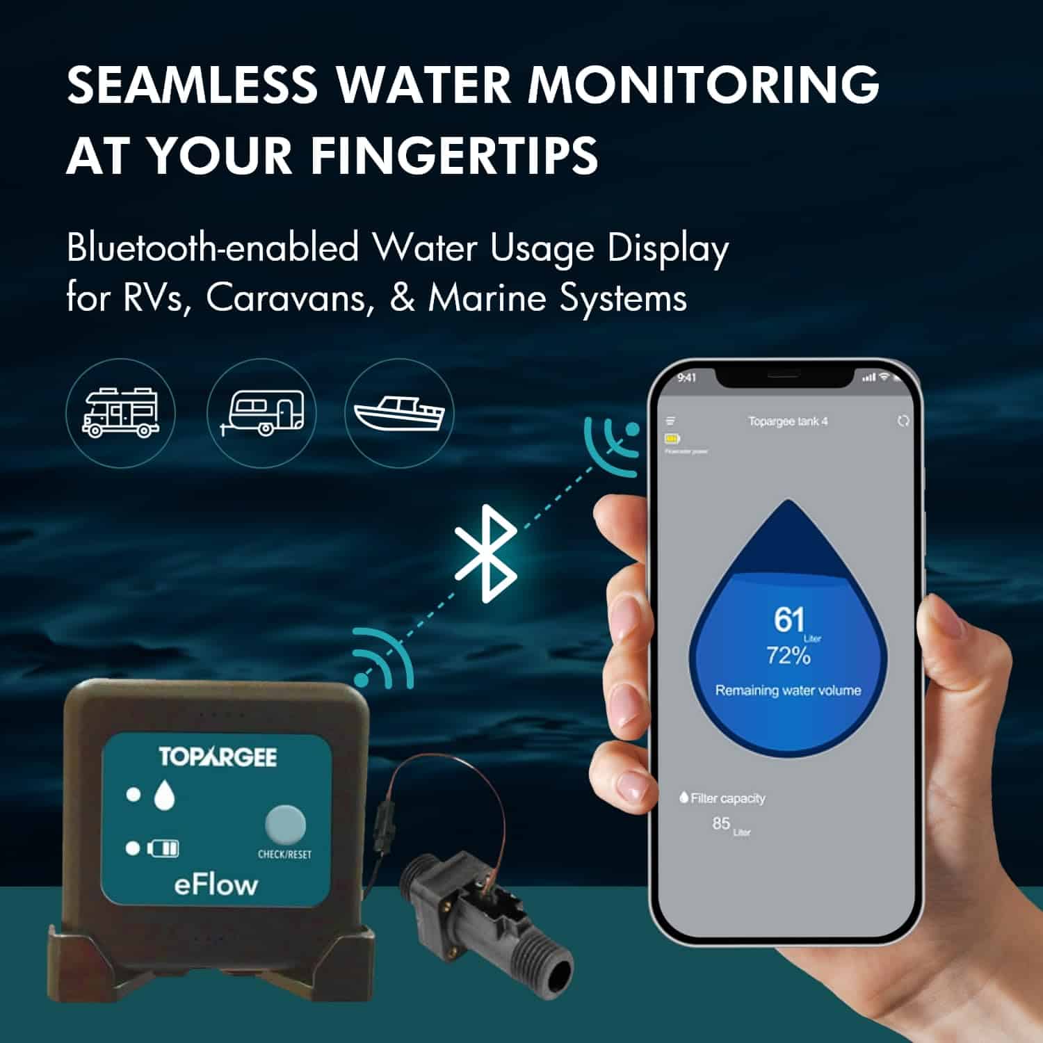 Medidor de Tanque de Agua Bluetooth Topargee H2F-BT12 - Imagen 3