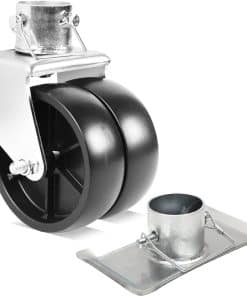 Rueda giratoria doble del gato del remolque AR-PRO + placa