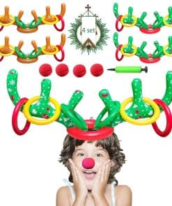 Juego de Anillos Inflables de Ciervo con Cuernos, 4 Sets