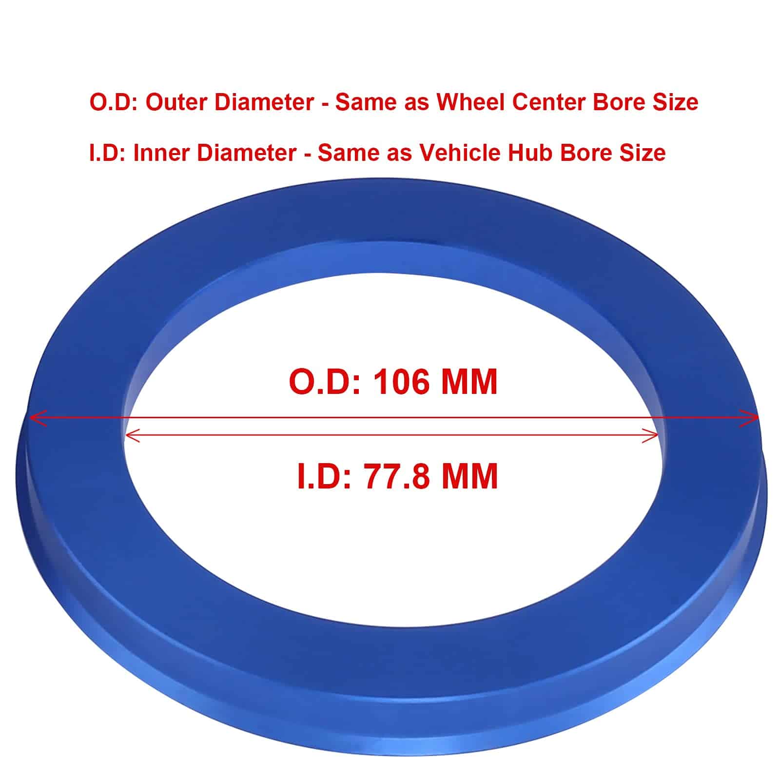 YANANGPARTS 77.8 a 106 Anillos Centrales Hub Centric - Imagen 6
