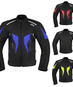 Chaqueta de moto de aventura de tela DALLX con -Negro Azul