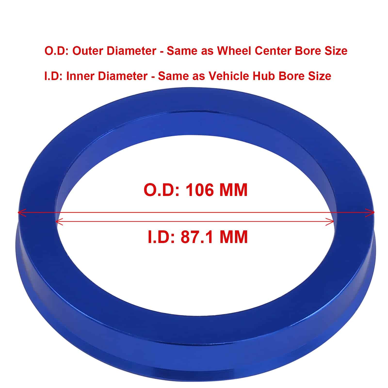 Anillos Centrales de Cubo YANANGPARTS 87.1 a 106 (Paquete - Imagen 6