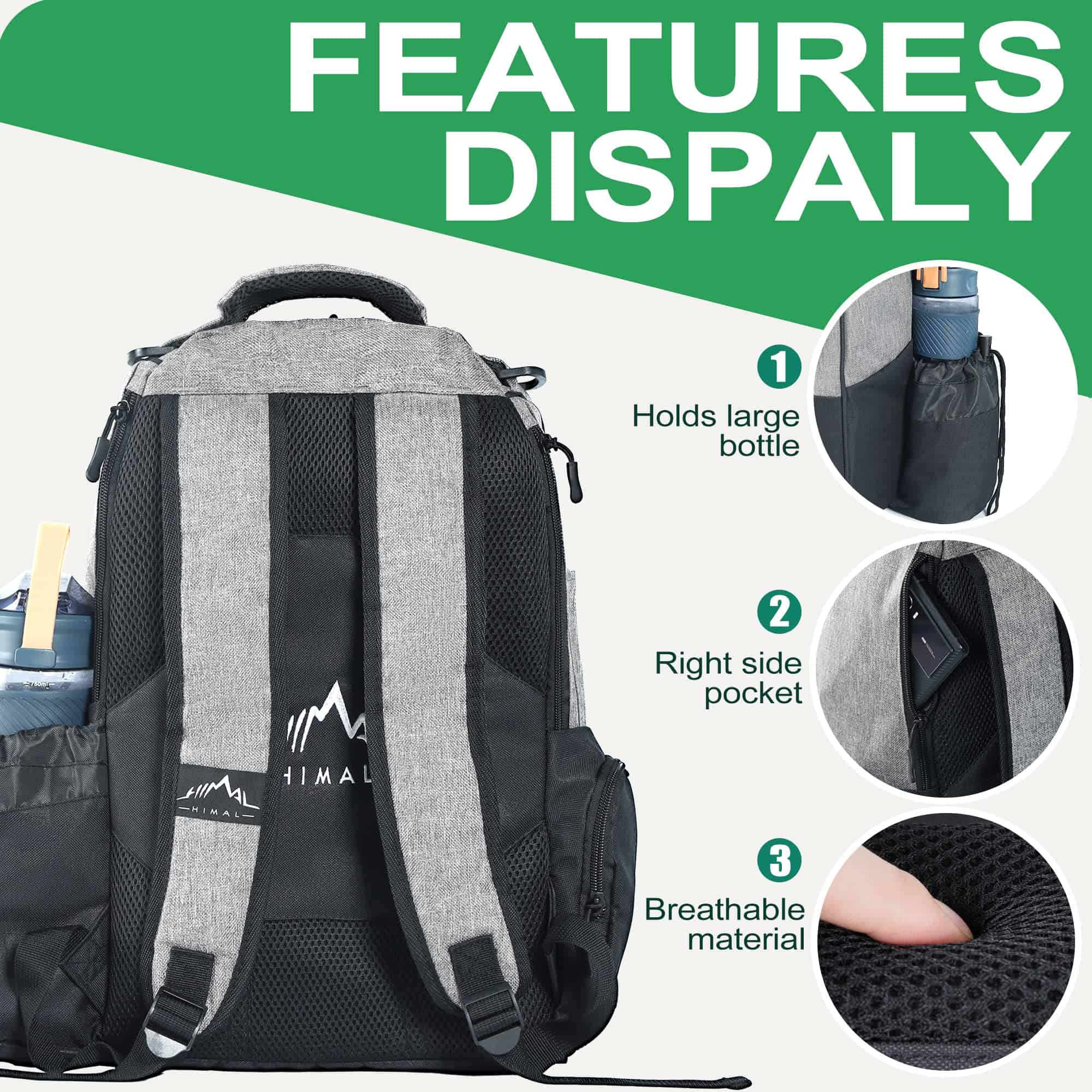 Bolso de Disc Golf HIMAL HIMAL con una Capacidad de 22+ - Imagen 5