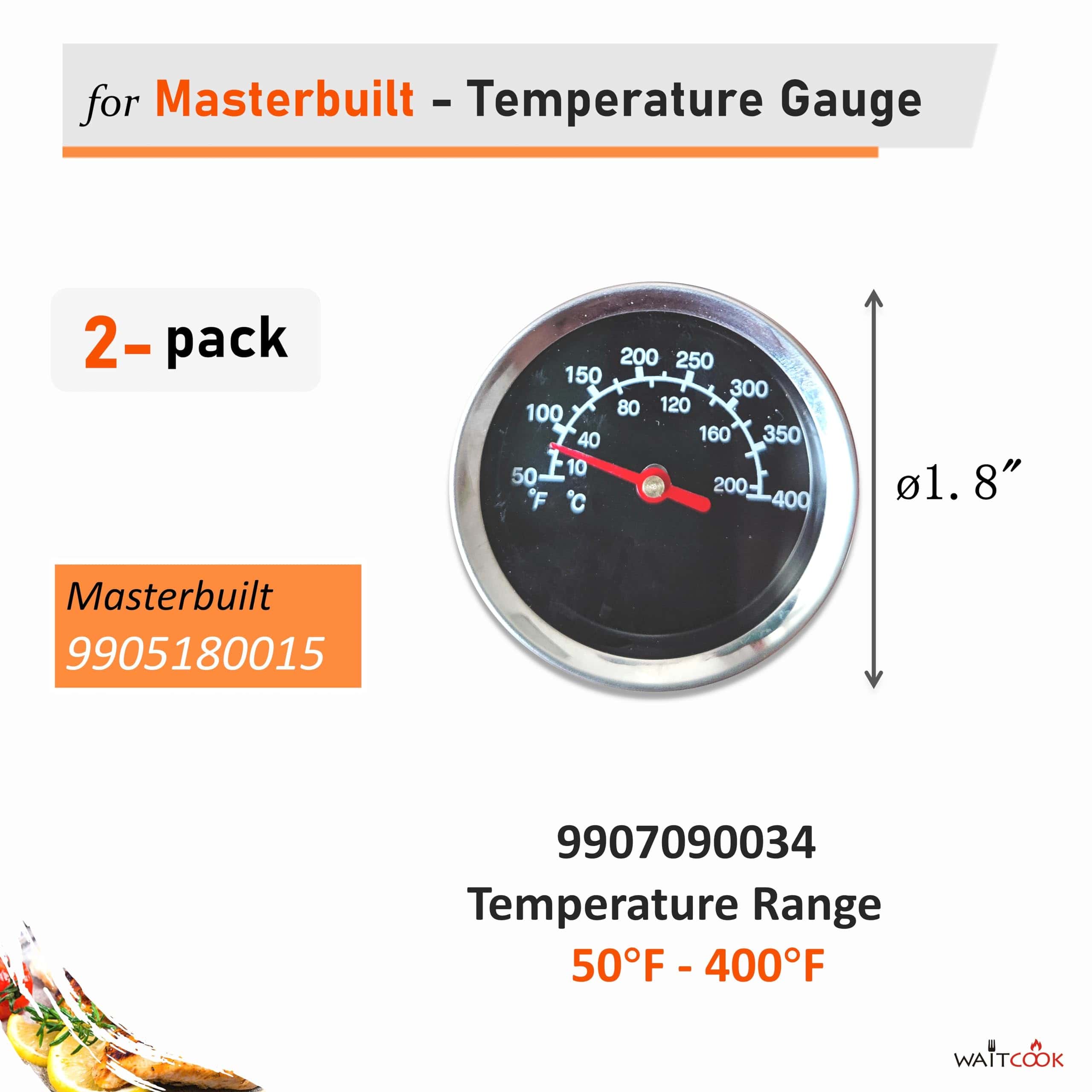 Termómetro Parrilla Pack de 2 Temperatura Medidor de - Imagen 3
