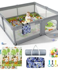 Corralito para bebés LUTIKAING 79"x71" con colchoneta,