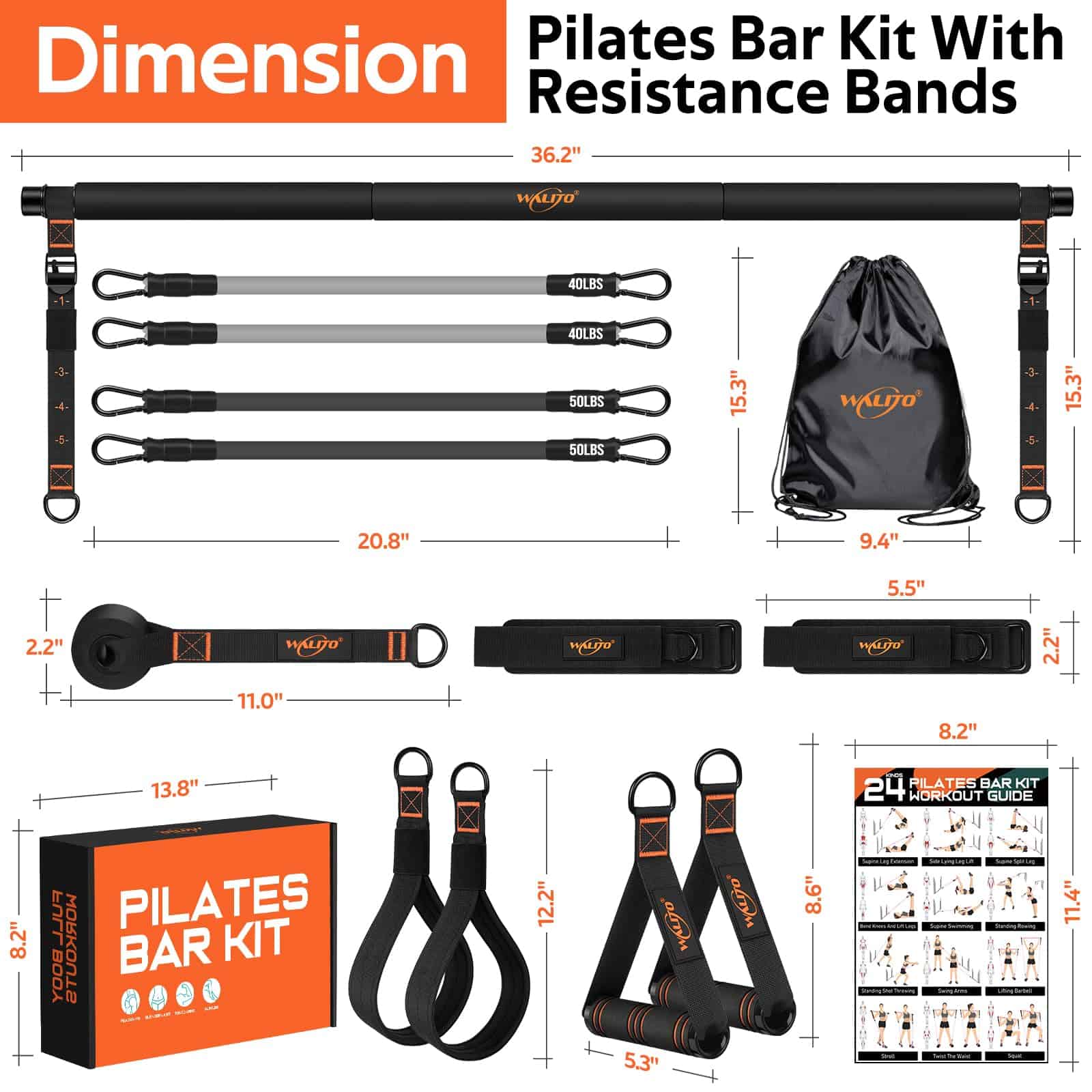 Kit de Barra de Pilates con Bandas de -Black - Imagen 5