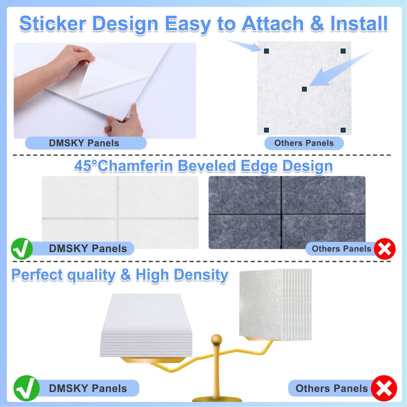 18 Paquete Paneles Acústicos Blancos 12"X12"X 0.4" Paneles - Imagen 3