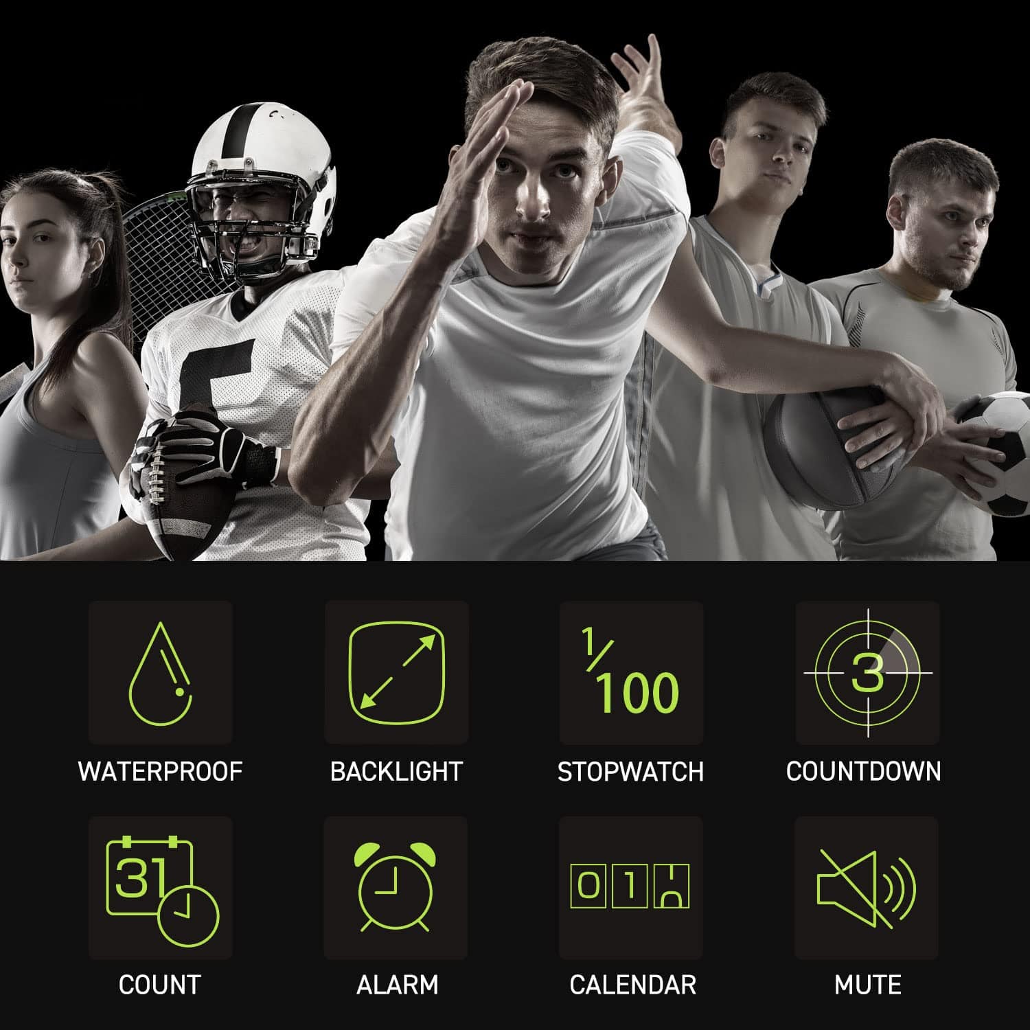 Cronómetro digital Dretec resistente al agua con alarma y - Imagen 6