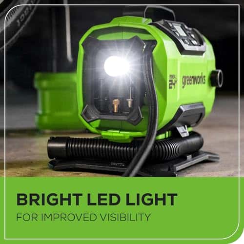 Inflador de neumáticos inalámbrico Greenworks 24V, - Imagen 9