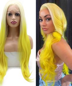 Peluca de Encaje Sintético Amarillo Rubia 613 Amarillo