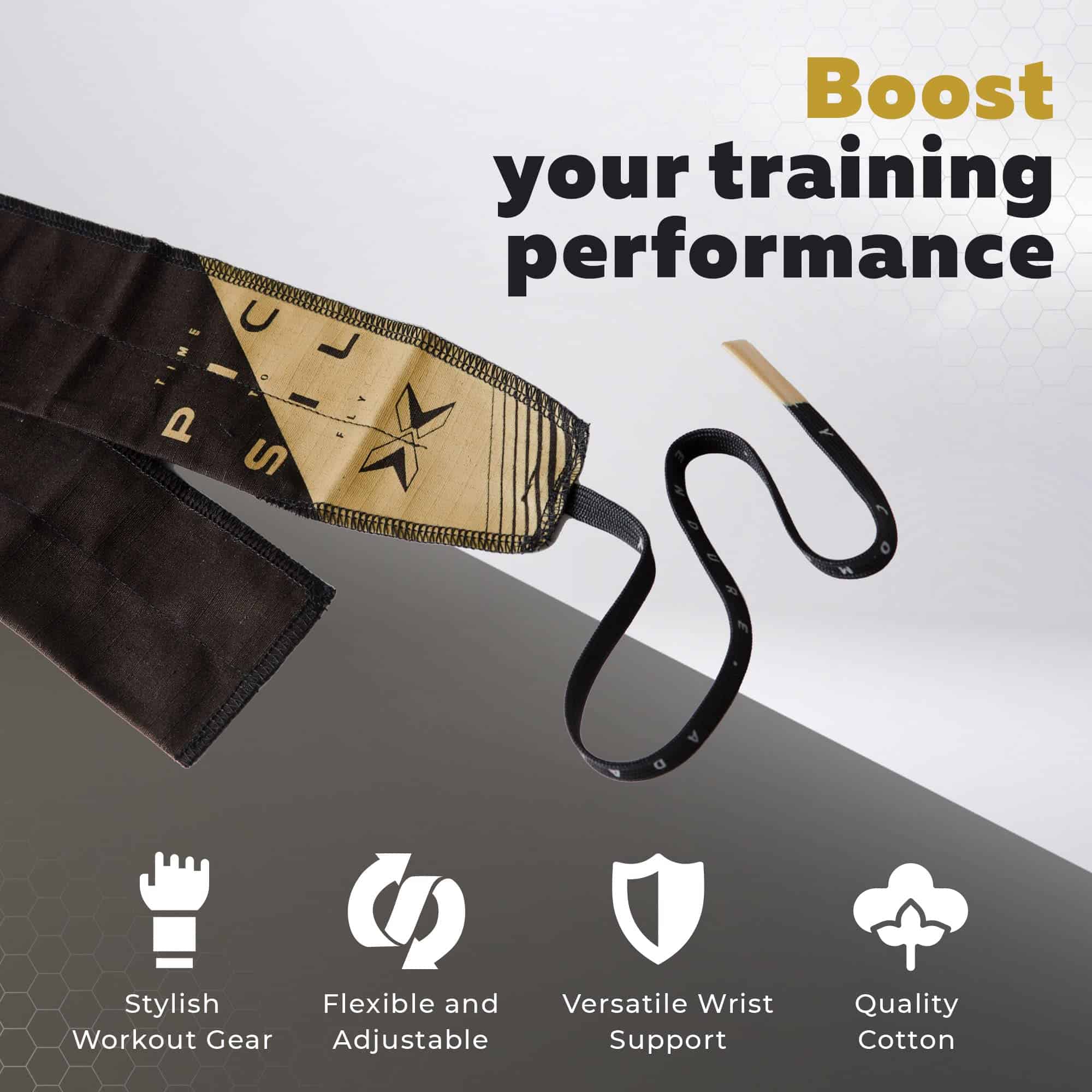 Correa de muñeca ajustable PICSIL, vendas de -Negro y Dorado - Imagen 5