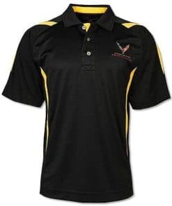 Playera Polo C8 Corvette Racing Pegasus: Negra/Amarilla